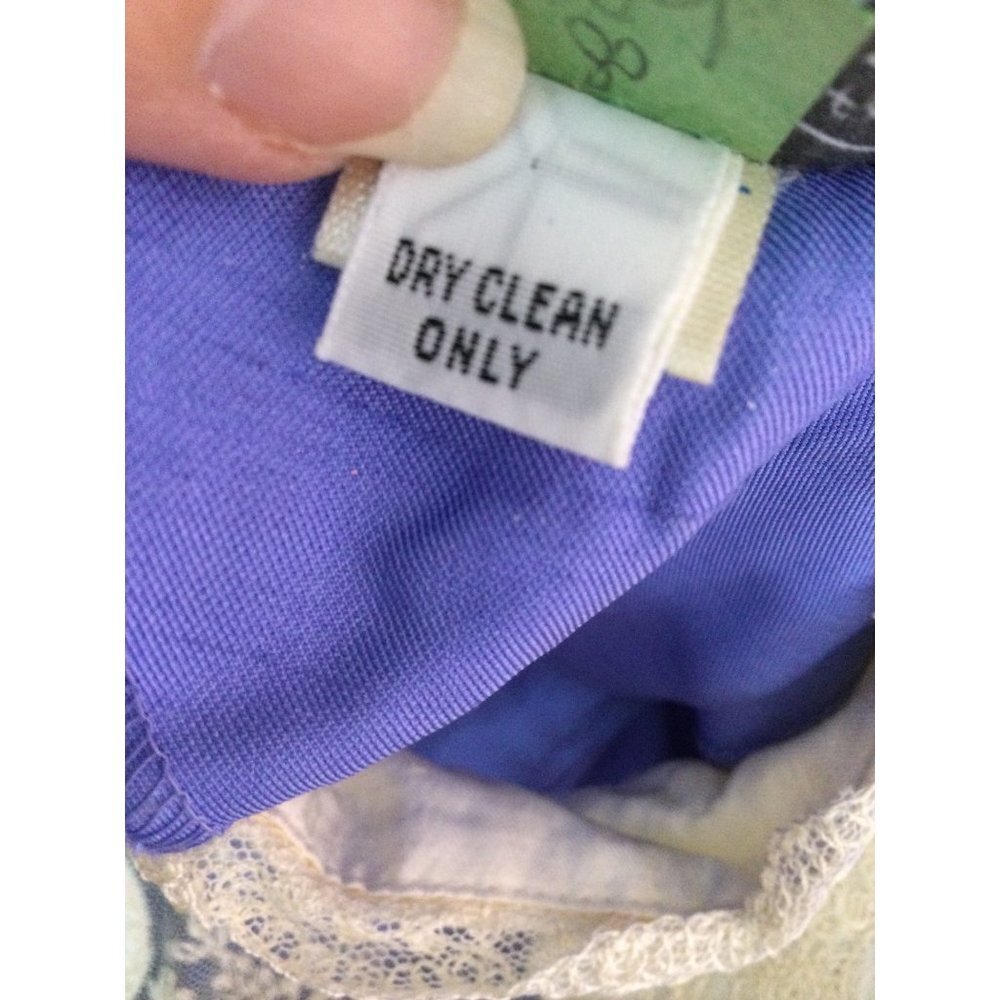 Vintage Joan Sparks for Daniel Barrett Midi Lace Dress Puff Sleeve Blue Size 10 - Picture 10 of 12